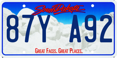 SD license plate 87YA92