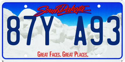 SD license plate 87YA93