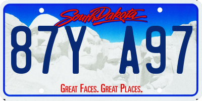 SD license plate 87YA97