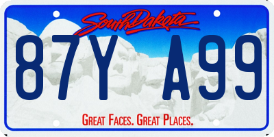SD license plate 87YA99