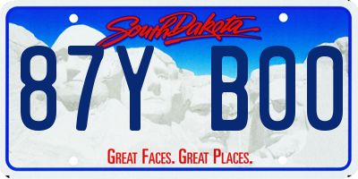 SD license plate 87YB00