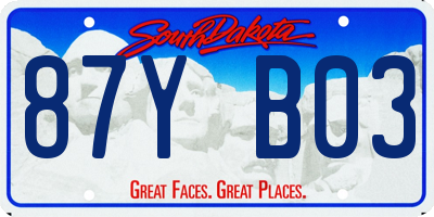 SD license plate 87YB03