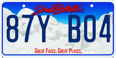 SD license plate 87YB04