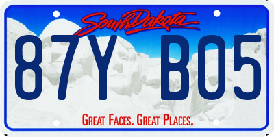SD license plate 87YB05