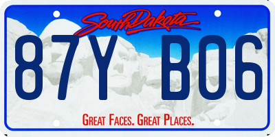 SD license plate 87YB06