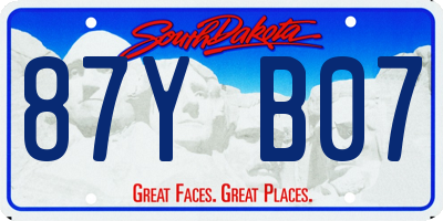 SD license plate 87YB07