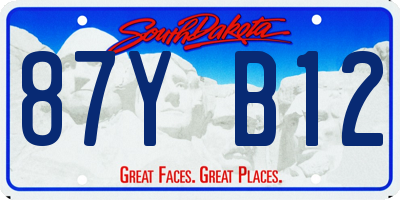 SD license plate 87YB12
