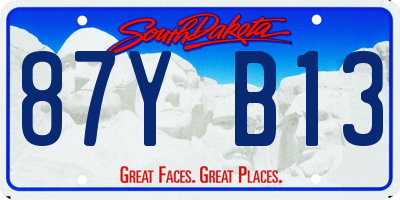 SD license plate 87YB13