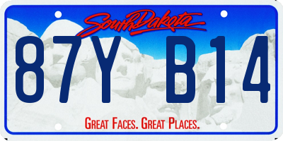SD license plate 87YB14