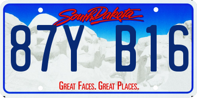 SD license plate 87YB16