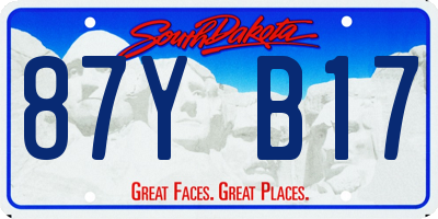 SD license plate 87YB17