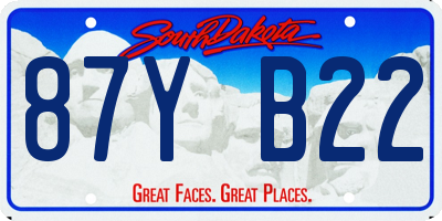 SD license plate 87YB22