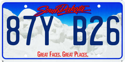 SD license plate 87YB26
