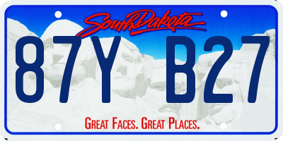 SD license plate 87YB27