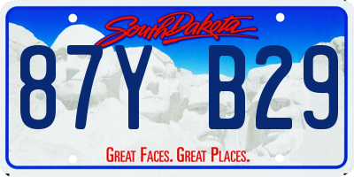 SD license plate 87YB29