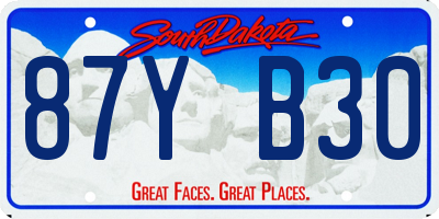 SD license plate 87YB30