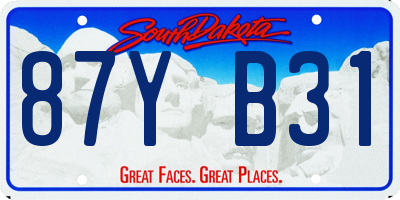 SD license plate 87YB31