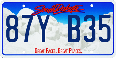SD license plate 87YB35