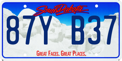 SD license plate 87YB37