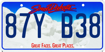 SD license plate 87YB38