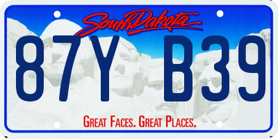 SD license plate 87YB39