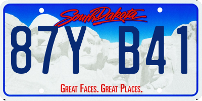 SD license plate 87YB41