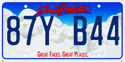 SD license plate 87YB44
