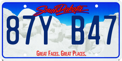 SD license plate 87YB47