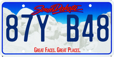 SD license plate 87YB48