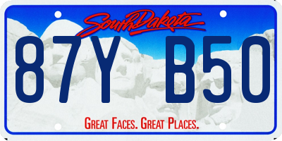 SD license plate 87YB50