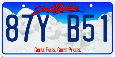 SD license plate 87YB51