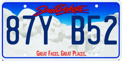 SD license plate 87YB52