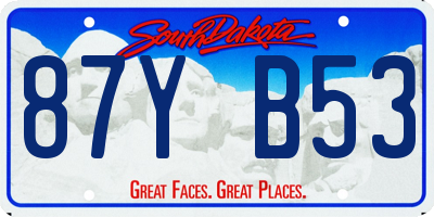 SD license plate 87YB53