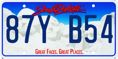 SD license plate 87YB54