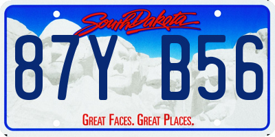 SD license plate 87YB56