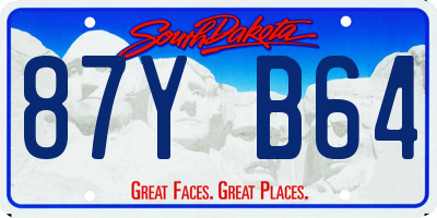 SD license plate 87YB64