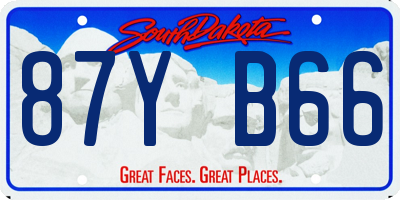 SD license plate 87YB66