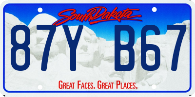 SD license plate 87YB67