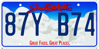 SD license plate 87YB74