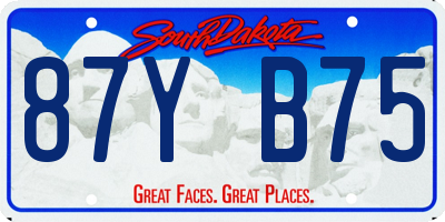 SD license plate 87YB75