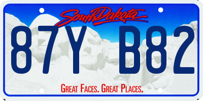 SD license plate 87YB82