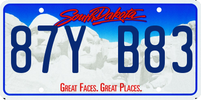 SD license plate 87YB83