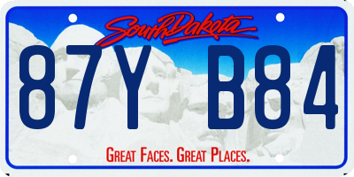 SD license plate 87YB84