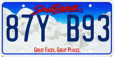 SD license plate 87YB93