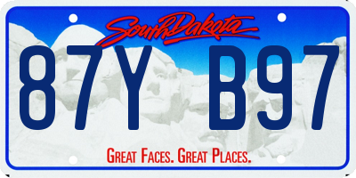 SD license plate 87YB97