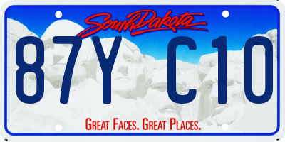 SD license plate 87YC10