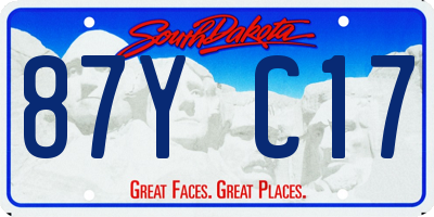 SD license plate 87YC17