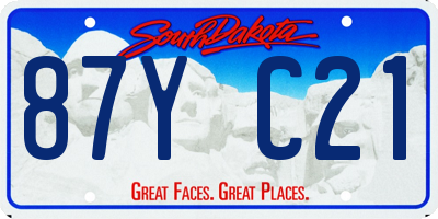 SD license plate 87YC21