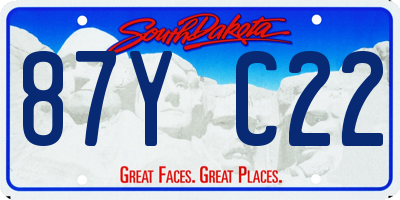 SD license plate 87YC22