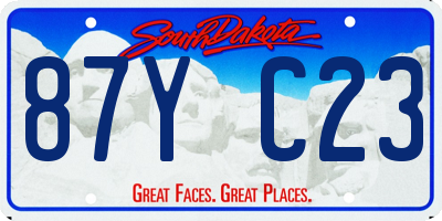 SD license plate 87YC23